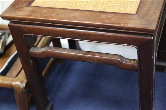 A Chinese rosewood low table or urn stand, W.1ft 7in.